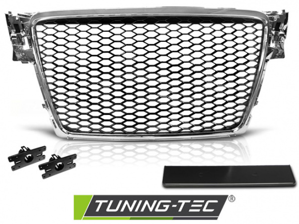 Upgrade Sportgrill / Kühlergrill für Audi A4 B8 (8K) 08-11 chrom in Wabendesign